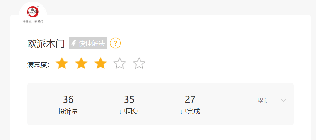 半岛体育江山欧派木门因产品质量被投诉受地产拖累背负7亿“坏账”(图2)